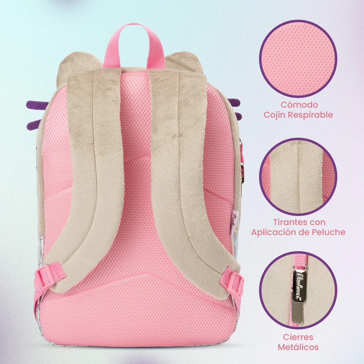 Mochila Gato Pusheen The Cat Sirena Mermaid Laptop Yadatex - Imagen 4