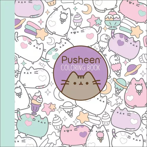 Libro Para Colorear Gato Pusheen Coloring Book Tamaño Grande