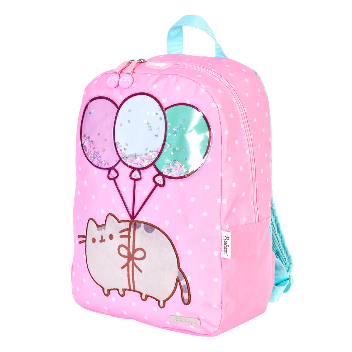 Mochila Gato Pusheen The Cat Gatita En Globos Con Estrellas Rosa - Imagen 3