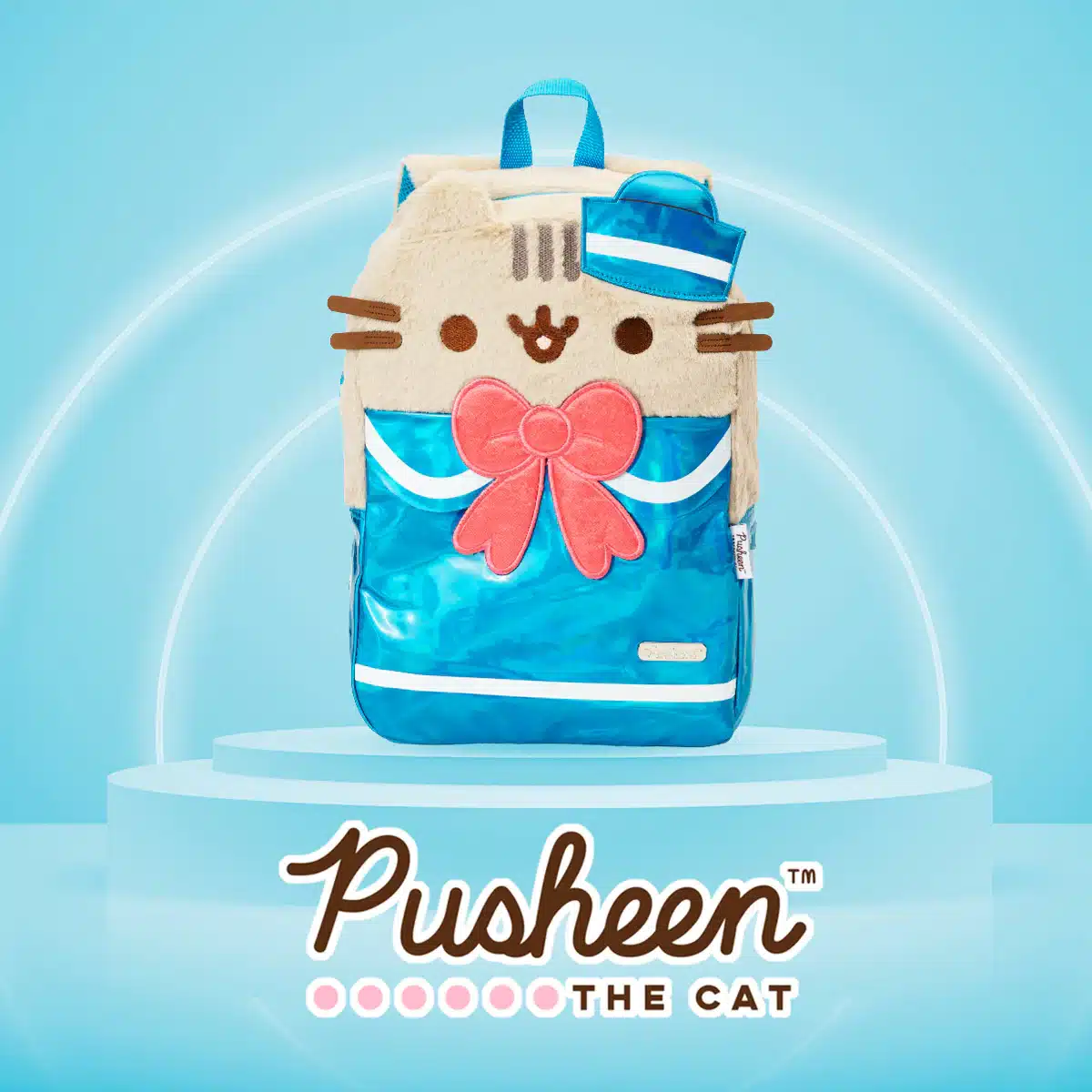 Mochila Gato Pusheen The Cat Marinero Azul Celeste Sailor