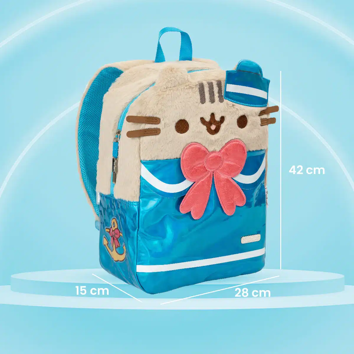 Mochila Gato Pusheen The Cat Marinero Azul Celeste Sailor - Imagen 4