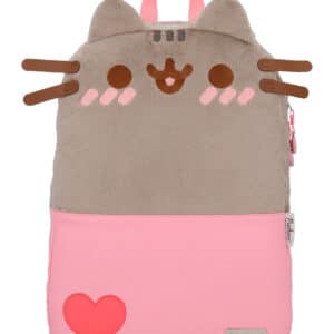 Mochila Escolar Gato Pusheen The Cat Gris Rosa Corazon Backpack